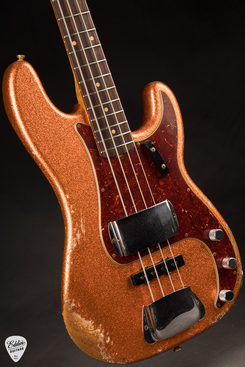 Fender Custom Shop 1964 Jazz Bass Heavy Relic P/J - Orange Sparkle