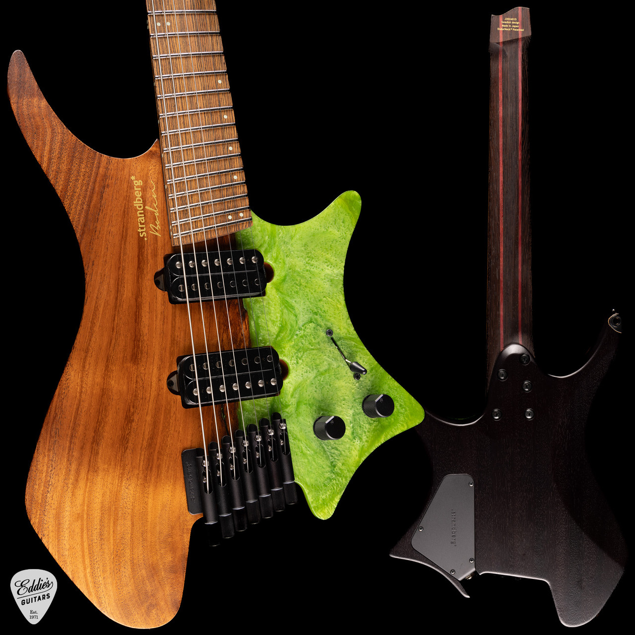 Strandberg Boden J Artisan 7 Koa - Natural Green Resin - Eddie's