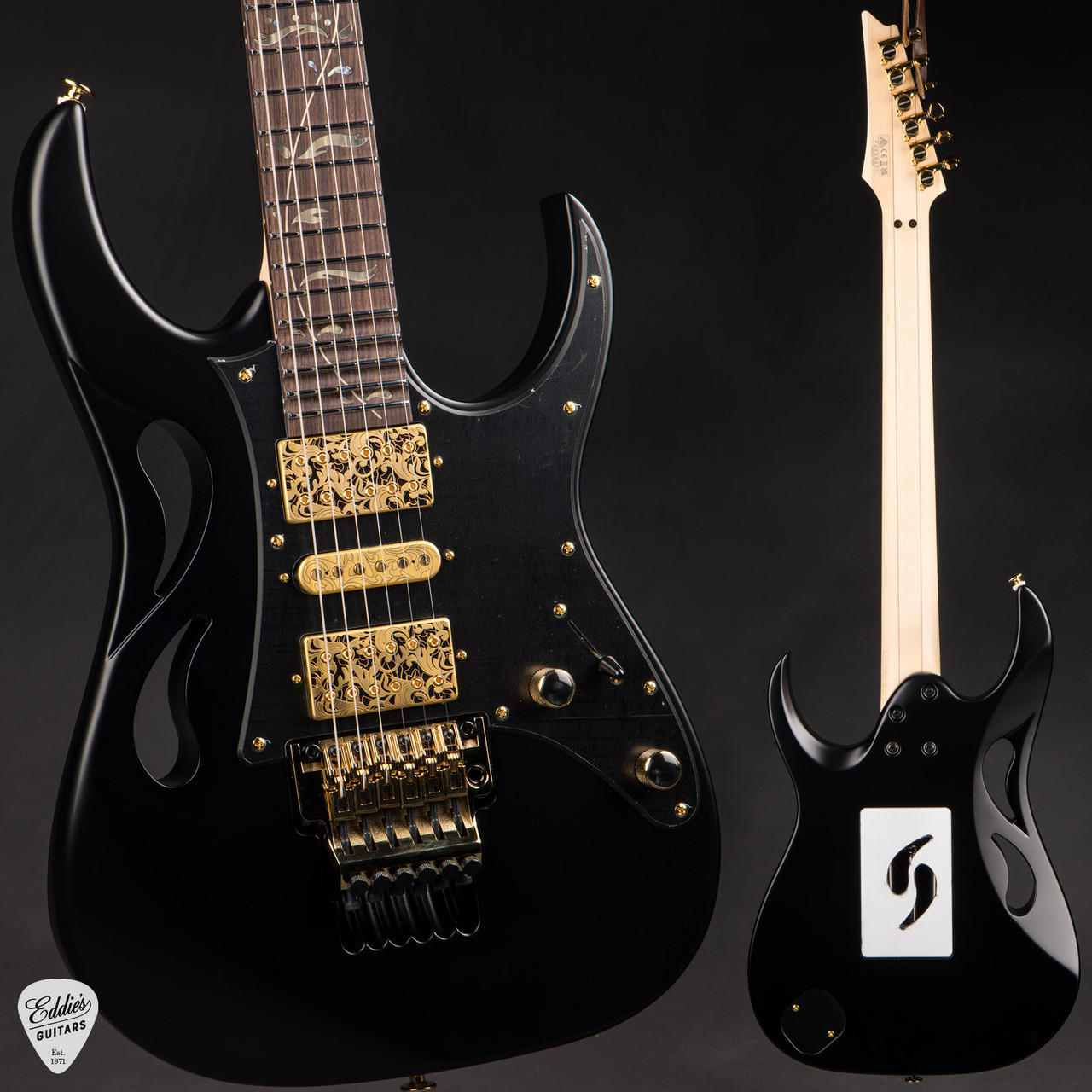 Ibanez PIA3761XB Steve Vai Signature - Onyx Black - Eddie's Guitars