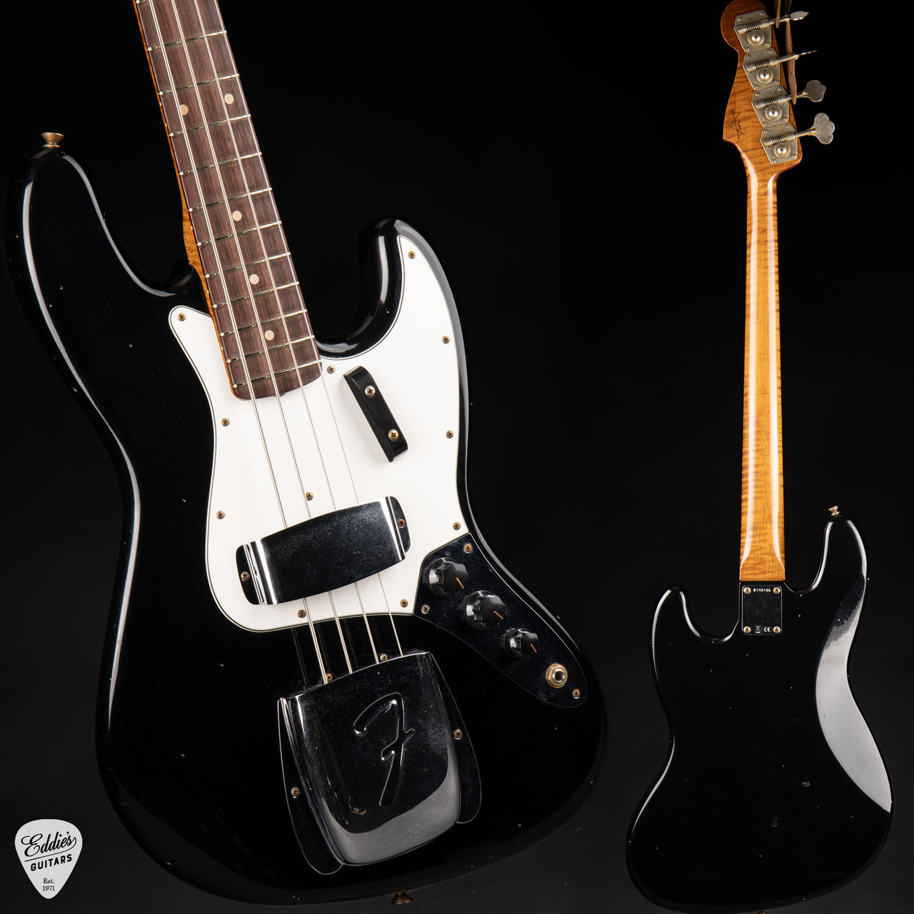 ベース Fender Custom Shop 1964 JAZZ BASS 2024 - Fender Custom Shop 1964 Jazz Bass Journeyman - Black