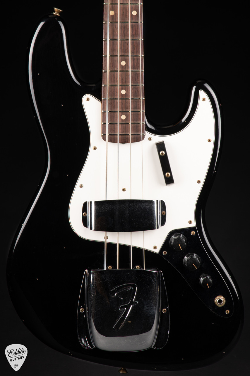 ベース Fender Custom Shop 1964 Jazz Bass Relic 2024 - Fender Custom Shop 1964 Jazz Bass Journeyman - Black