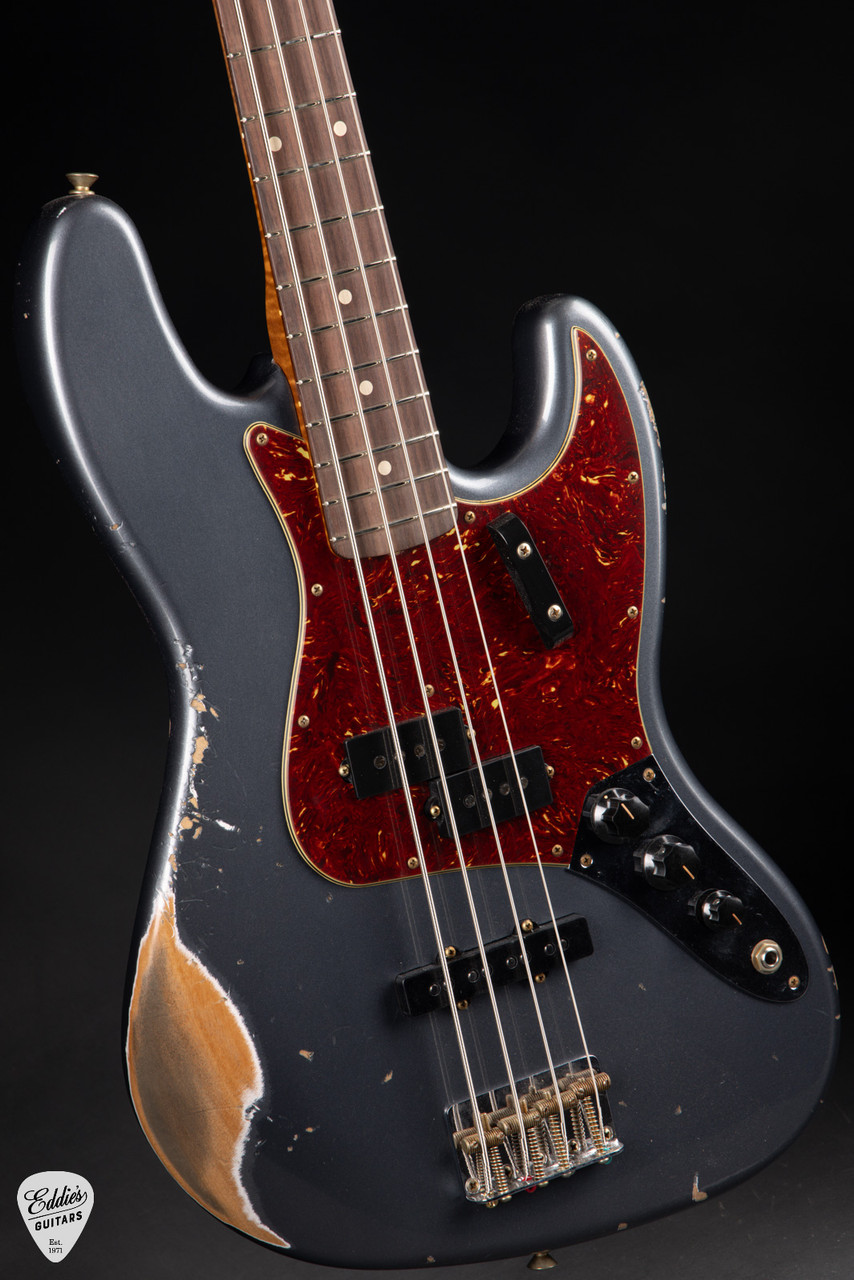 ベース FENDER USA Custom Shop 1964 JAZZ BASS Fender Custom Shop 1964 Jazz Bass Heavy Relic P/J - Charcoal Frost
