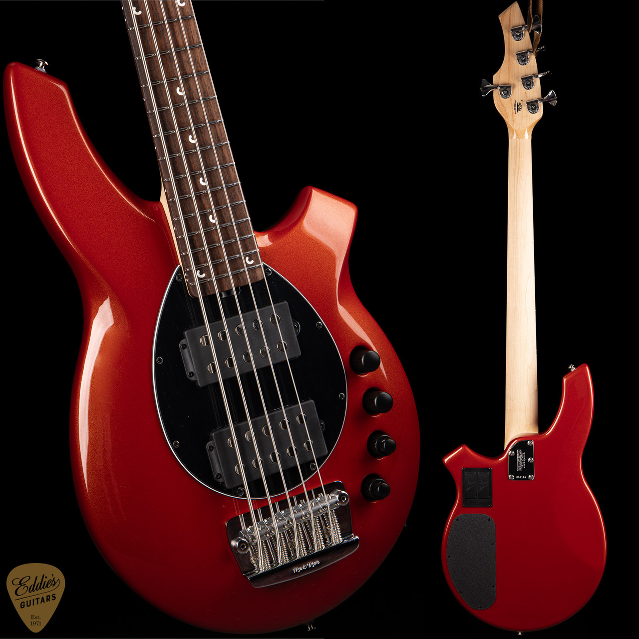 2024 - Ernie Ball Music Man Bongo 5 HH - Blood Orange - Eddie's