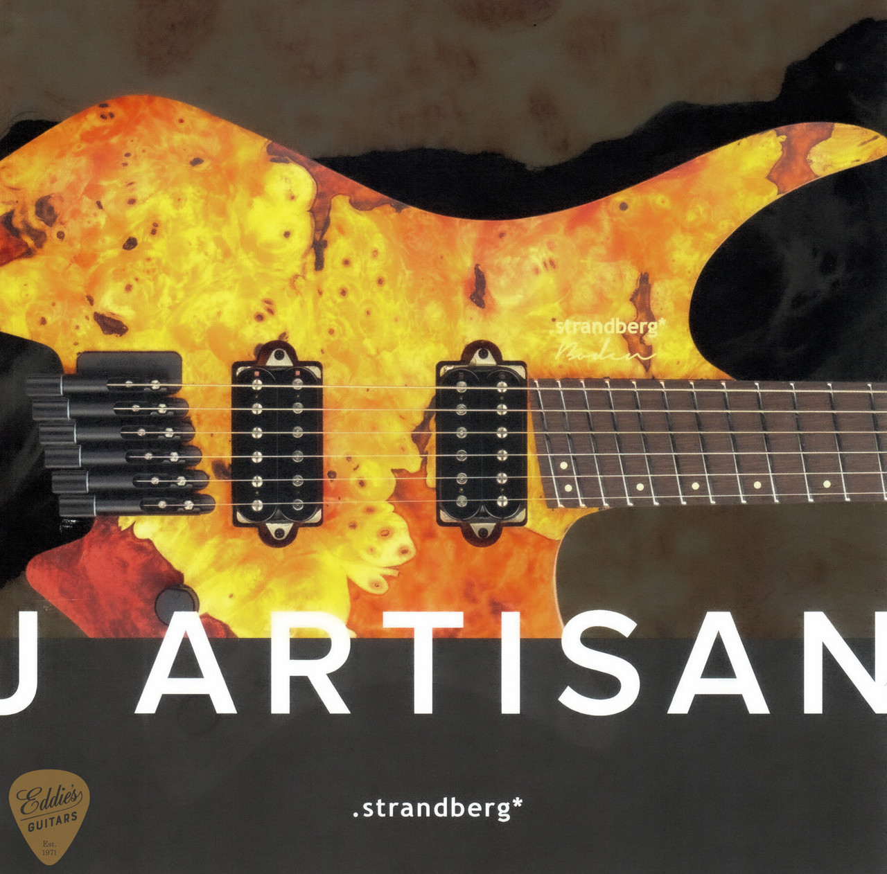 Strandberg Boden J Artisan 6 Burl Maple - Dark Black Burst