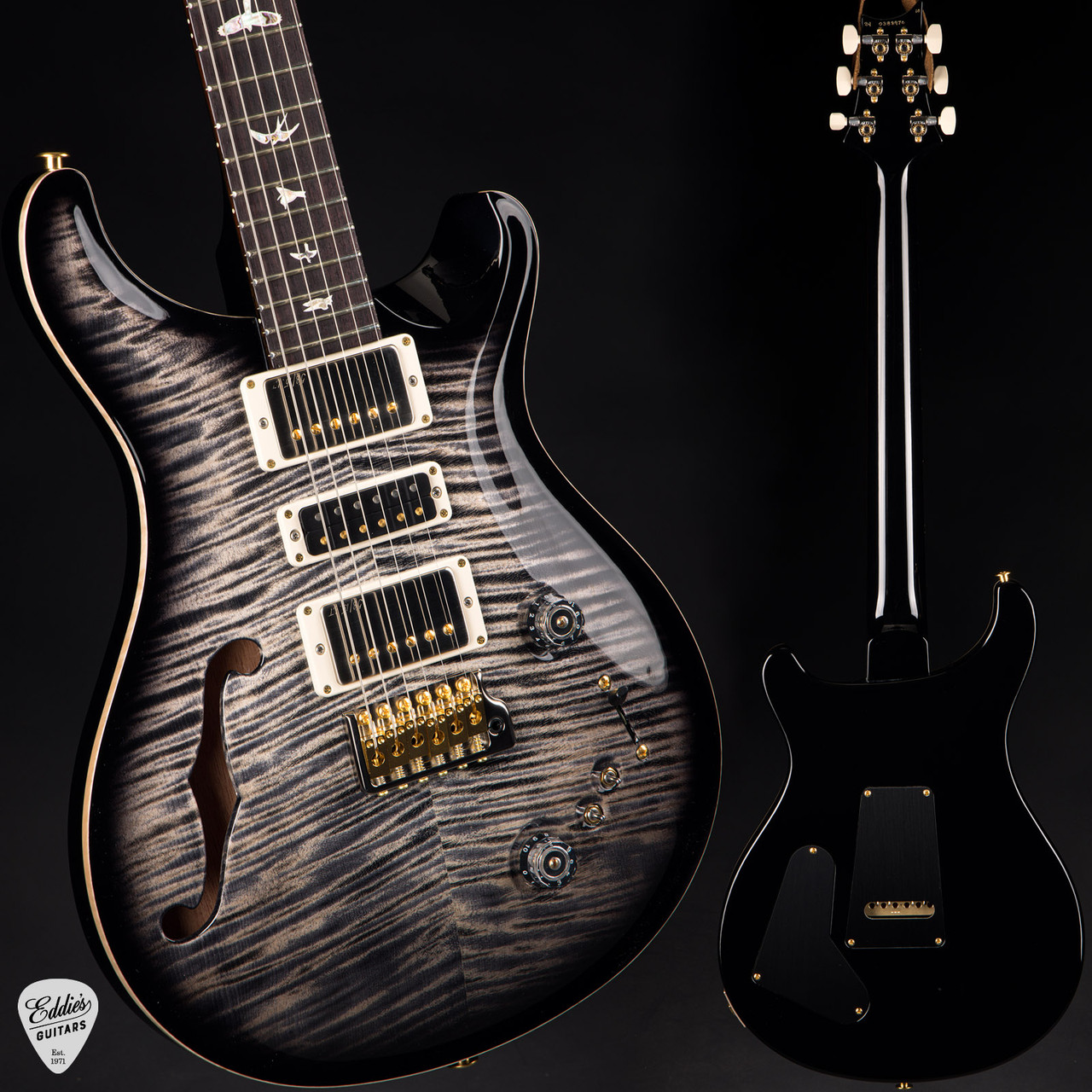 【希少】PRS SE Custom Semi-hollow 2024 PRS Special Semi-Hollow - Charcoal Burst - Eddie's Guitars