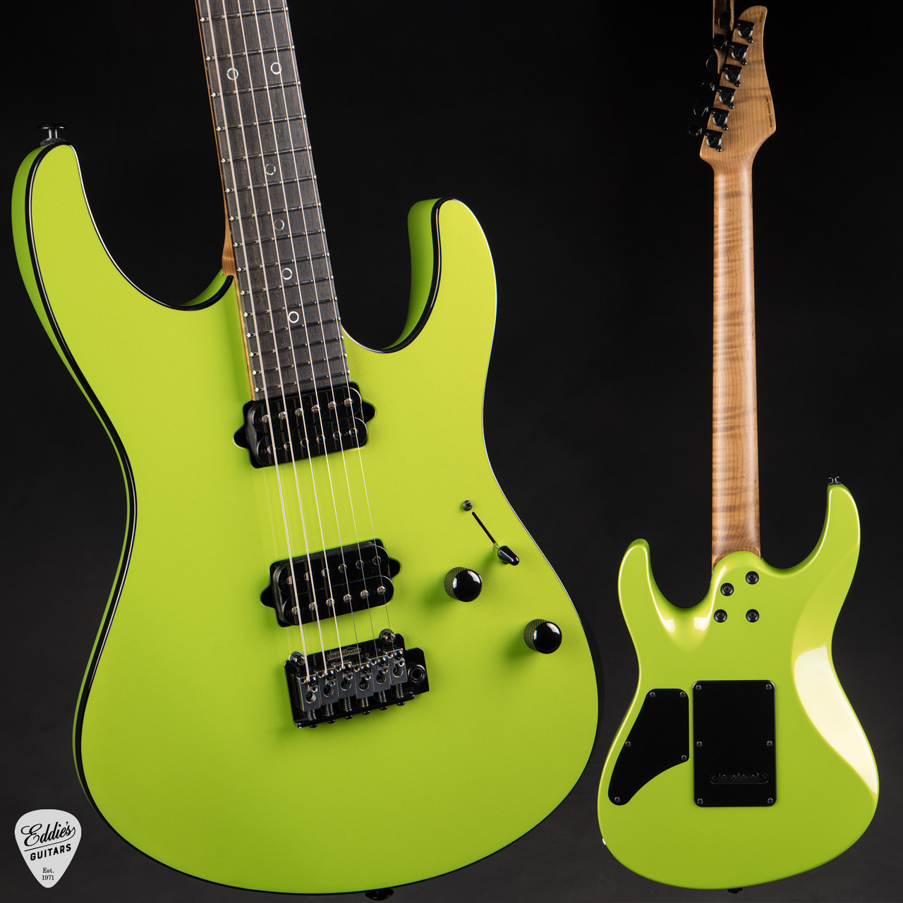 Suhr Riot グリーン 2024 - Suhr Modern Roasted - Lime Green Metallic - Eddie's Guitars