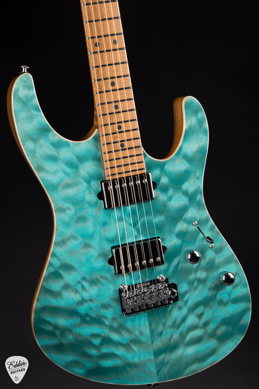 Suhr Modern Quilt Roasted - Bahama Blue #85931 - Eddie's Guitars