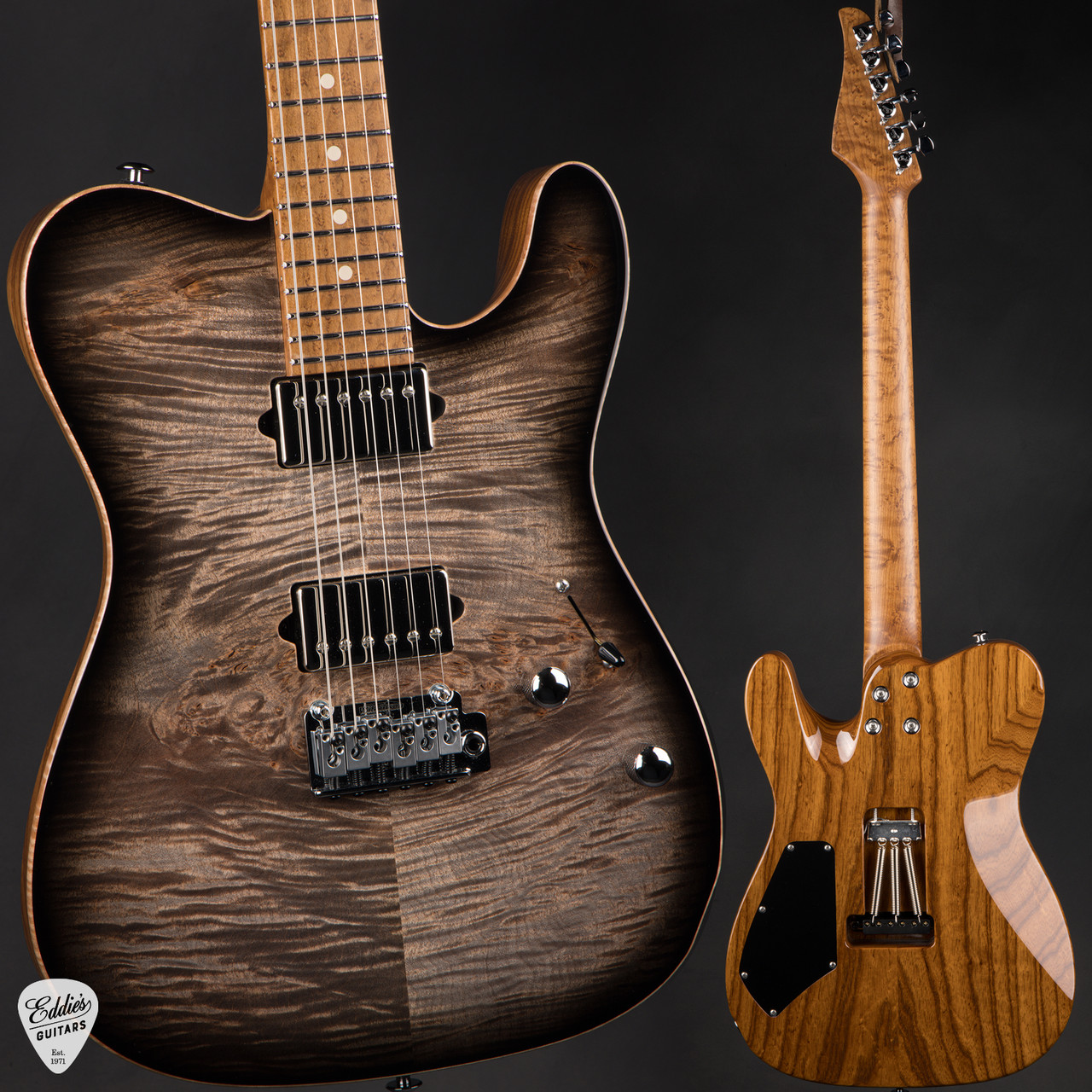Suhr Modern T - Waterfall Burl Maple & Roasted Swamp Ash - Trans