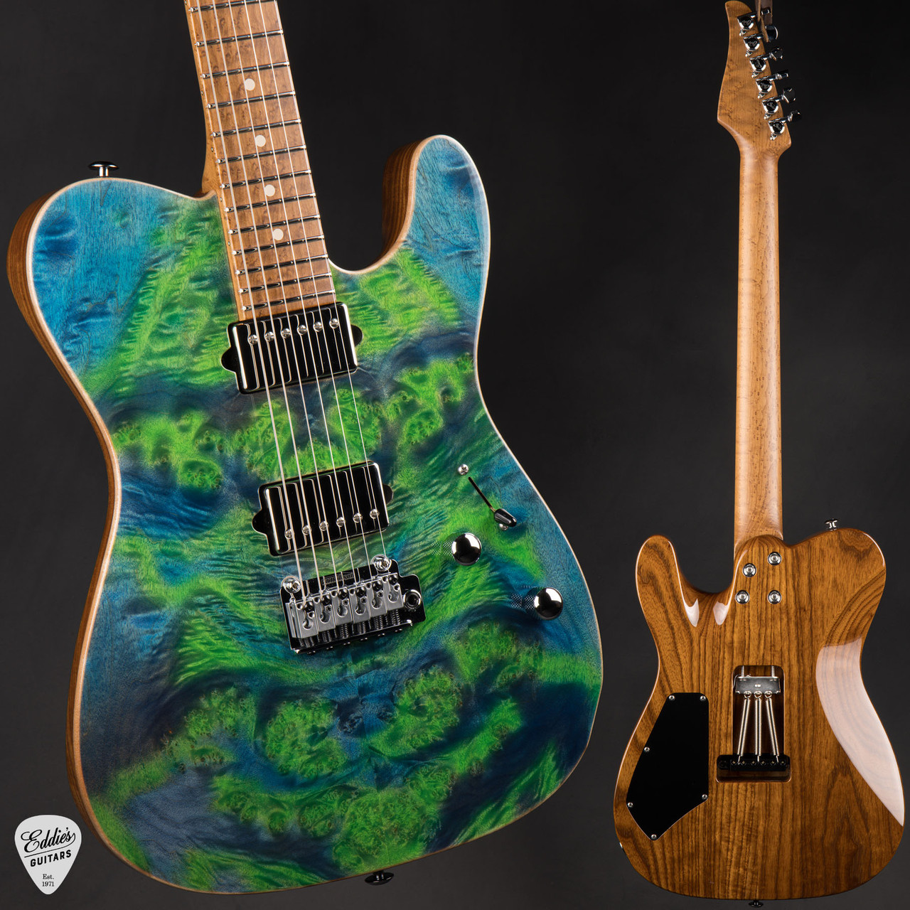 Suhr Modern T Burl Maple & Black Limba - Trans Algae #86118