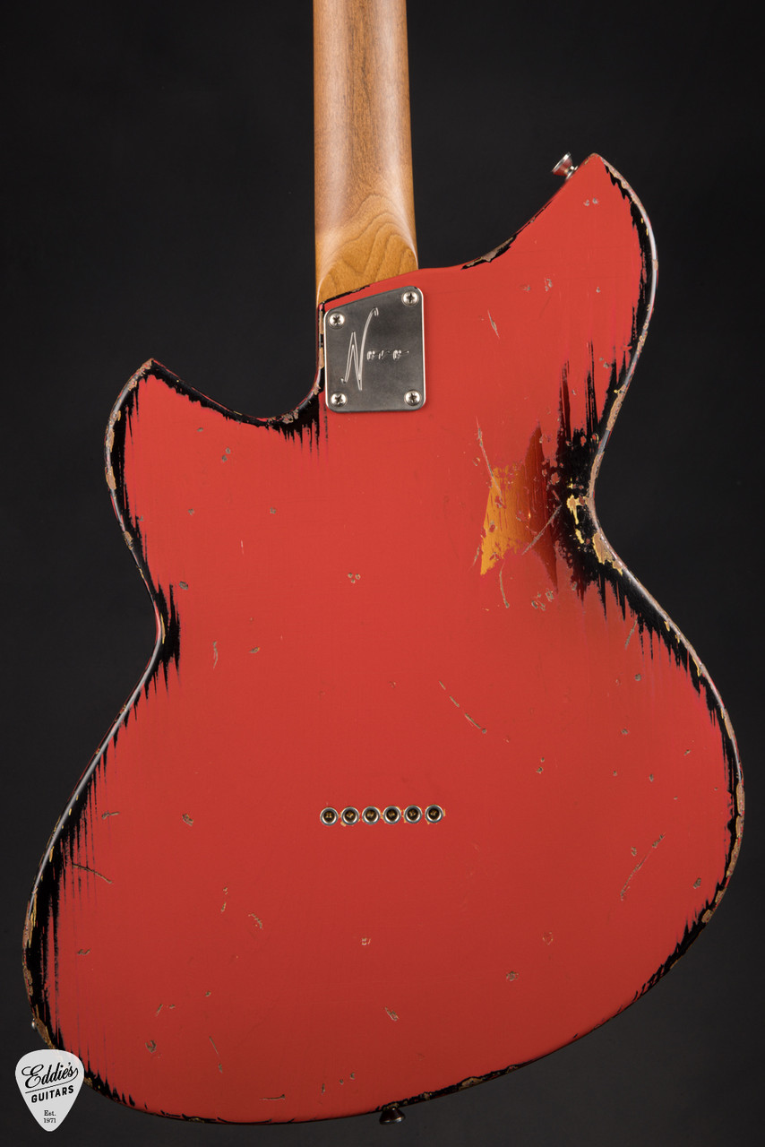 Novo Serus T - Fiesta Red over '64 3-Tone Burst - Eddie's Guitars