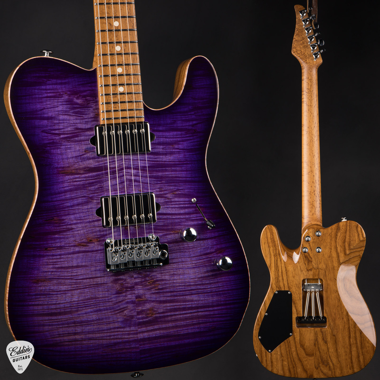 Suhr Modern T - Waterfall Burl Maple & Roasted Swamp Ash - Trans