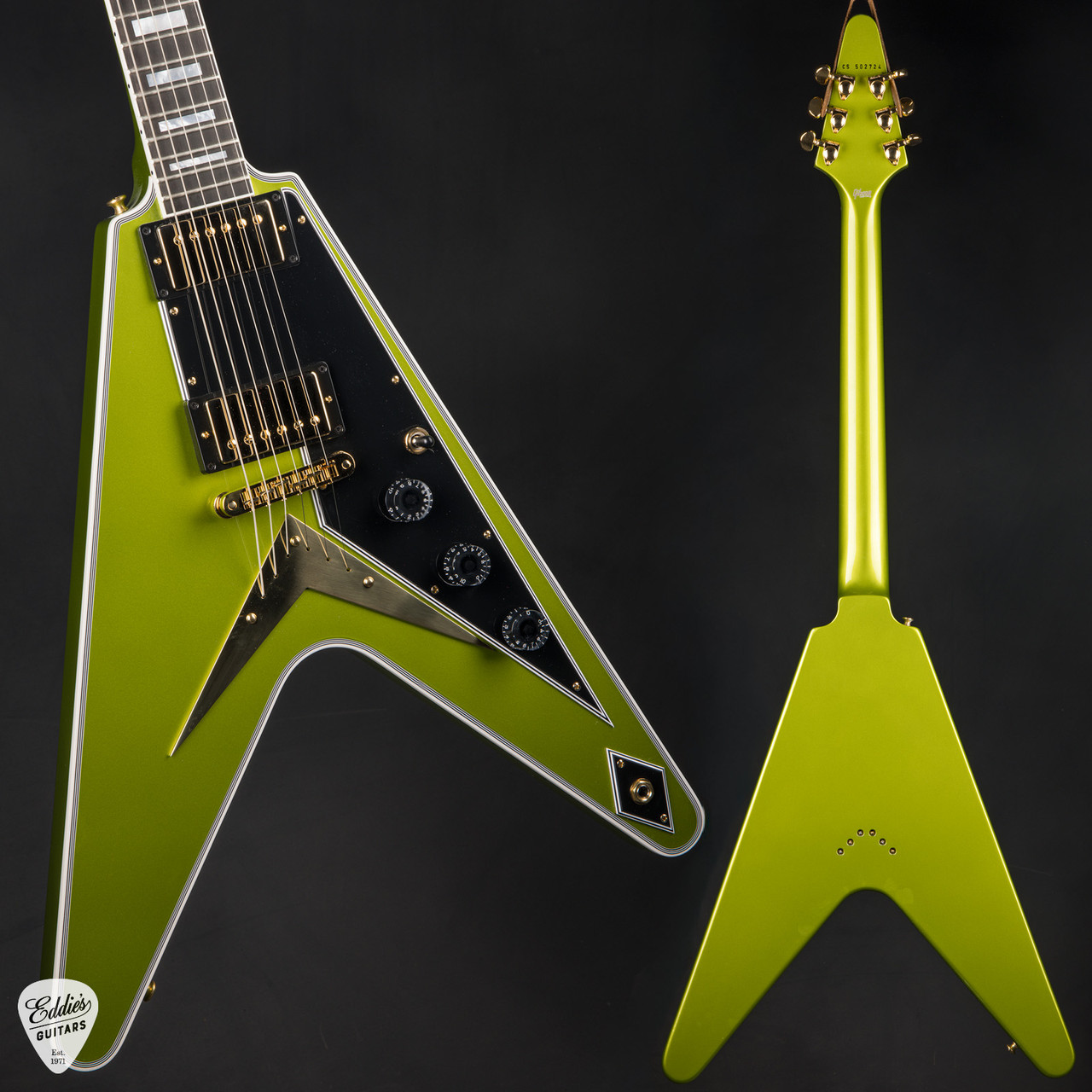 Gibson Custom Shop PSL Flying V Custom Gloss Gecko Green Metallic
