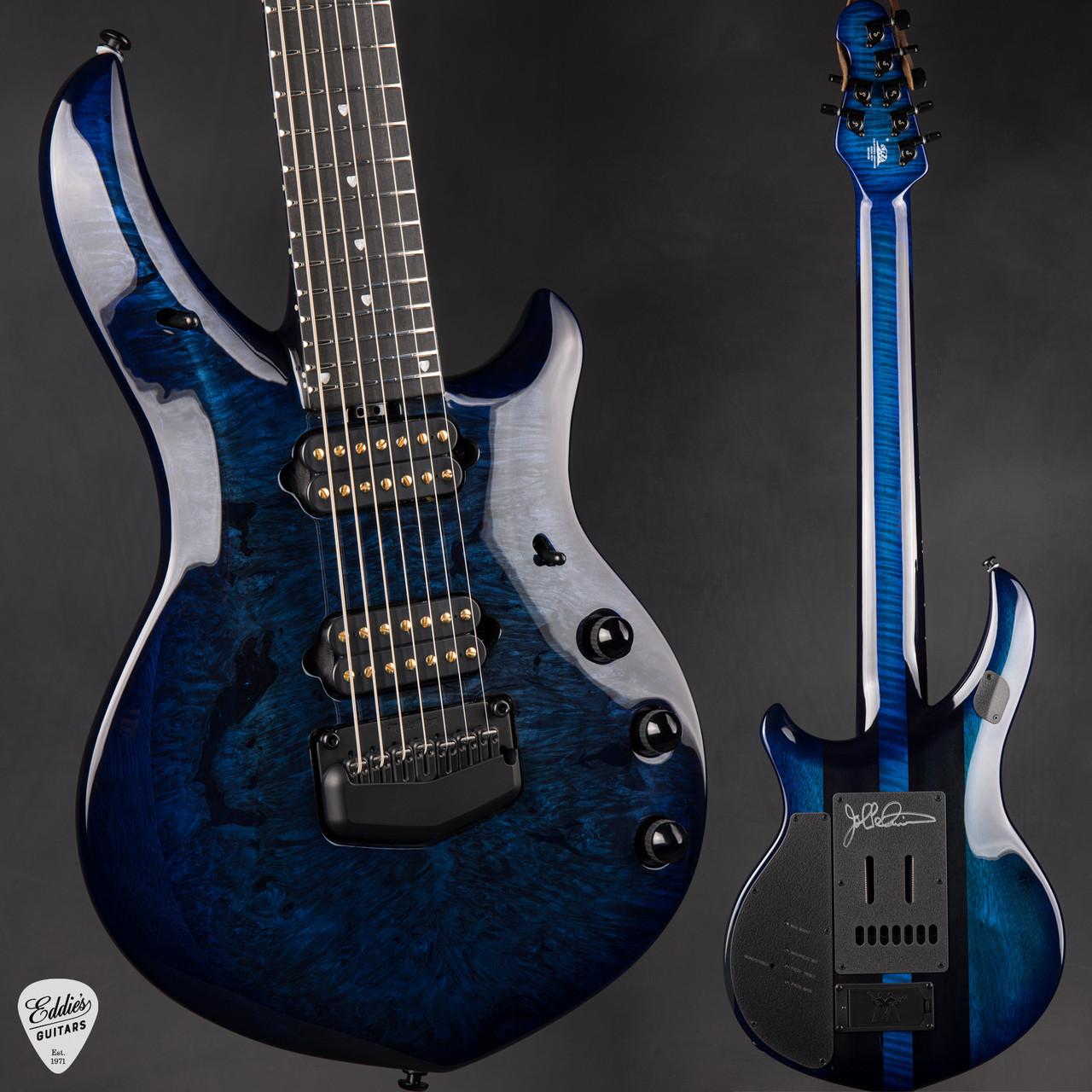 Ernie Ball Music Man BFR Majesty 7 - Blue Ink #25/50 - Eddie's Guitars