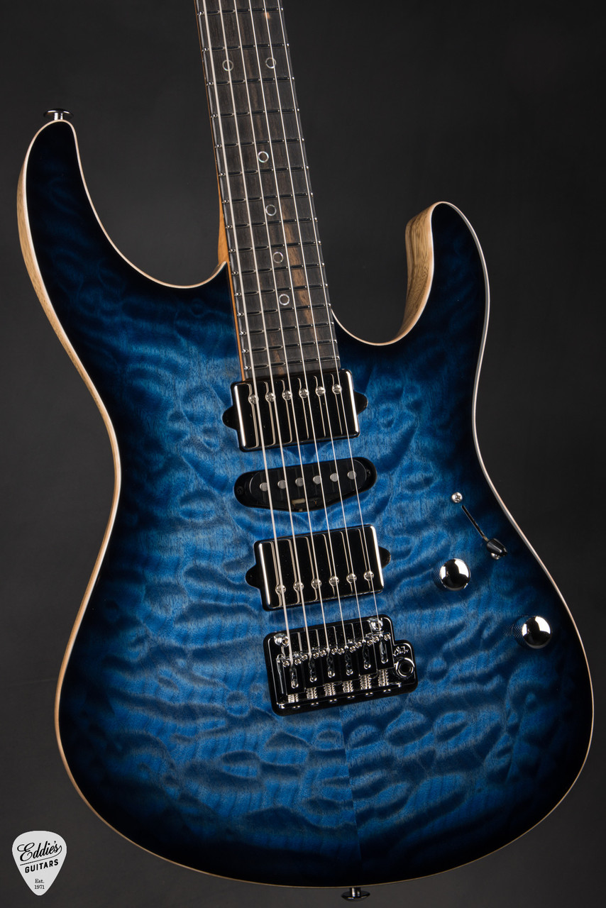 Suhr Modern Quilt Maple & Black Limba - Trans Whale Blue Burst
