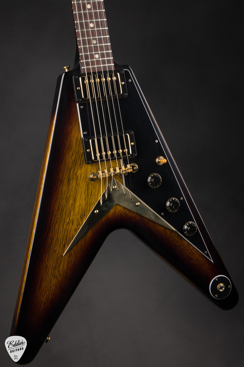 Gibson Custom Shop PSL 1958 Korina Flying V Black Pickguard VOS