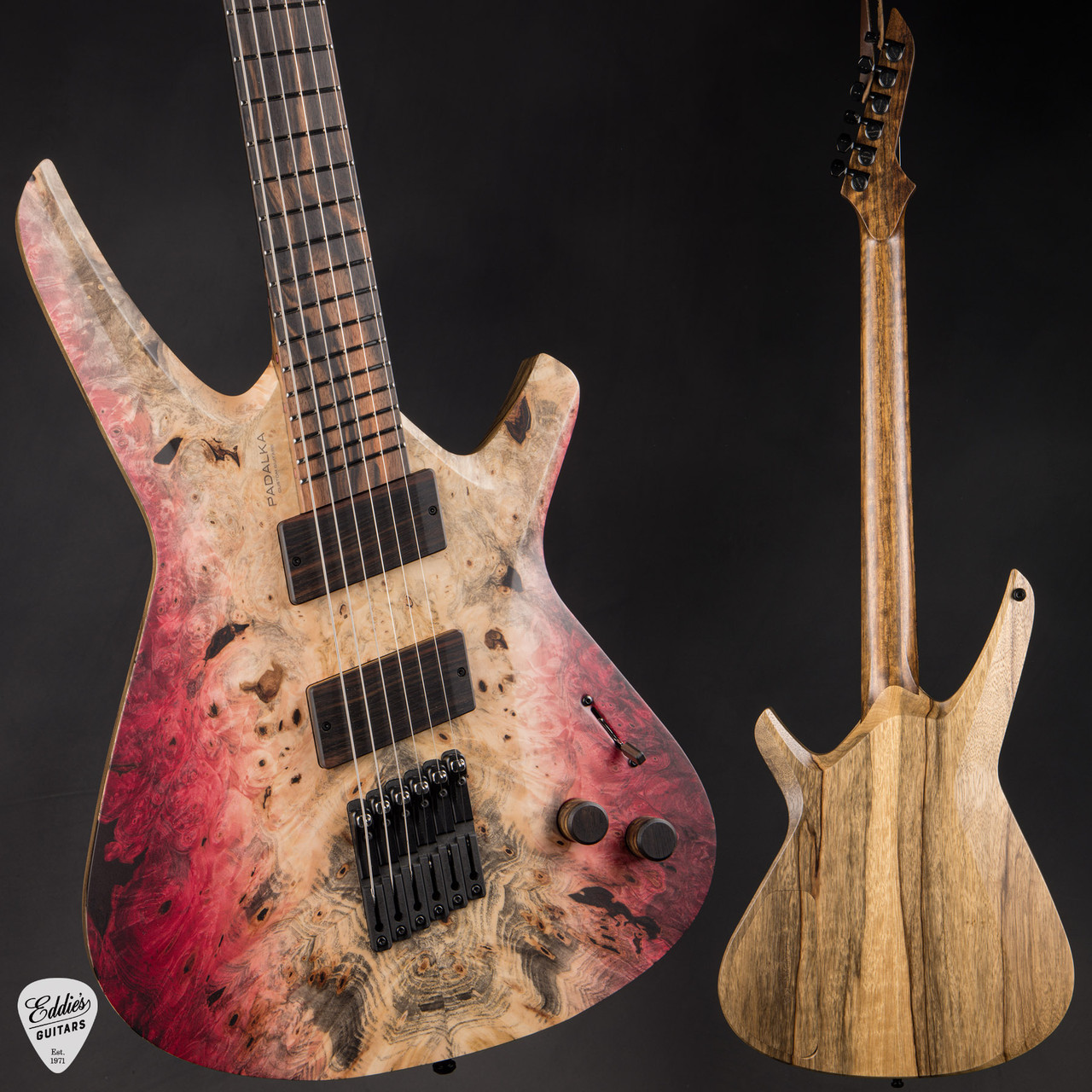 Padalka Parallax - Buckeye Burl & Black Limba - Eddie's Guitars