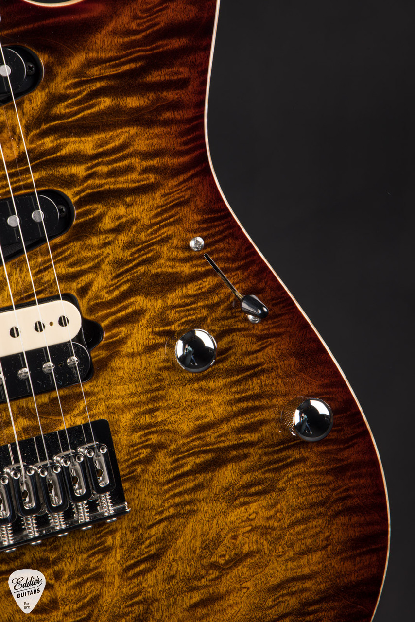 ギター Suhr Standard-Chambered Bengal Quilt Suhr Classic Custom Quilt Maple/Roasted Alder - Bengal Burst