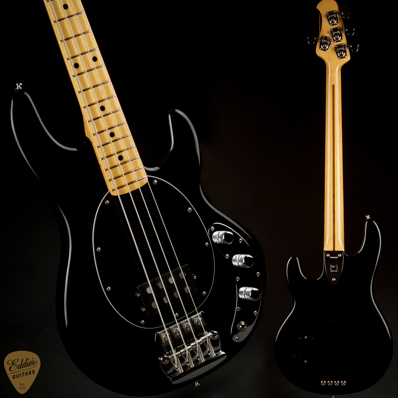 2024 - Ernie Ball Music Man Retro 70's StingRay - Black - Eddie's