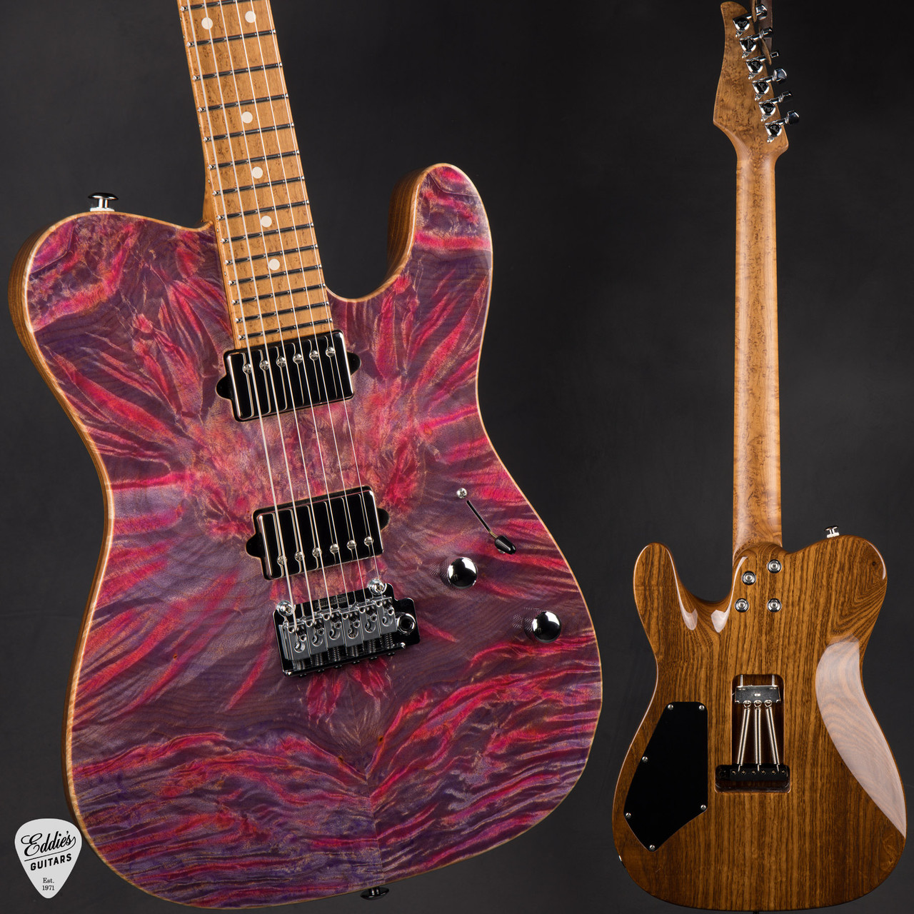 Suhr Roasted Modern T Waterfall Burl Maple - Pink Algae #86119