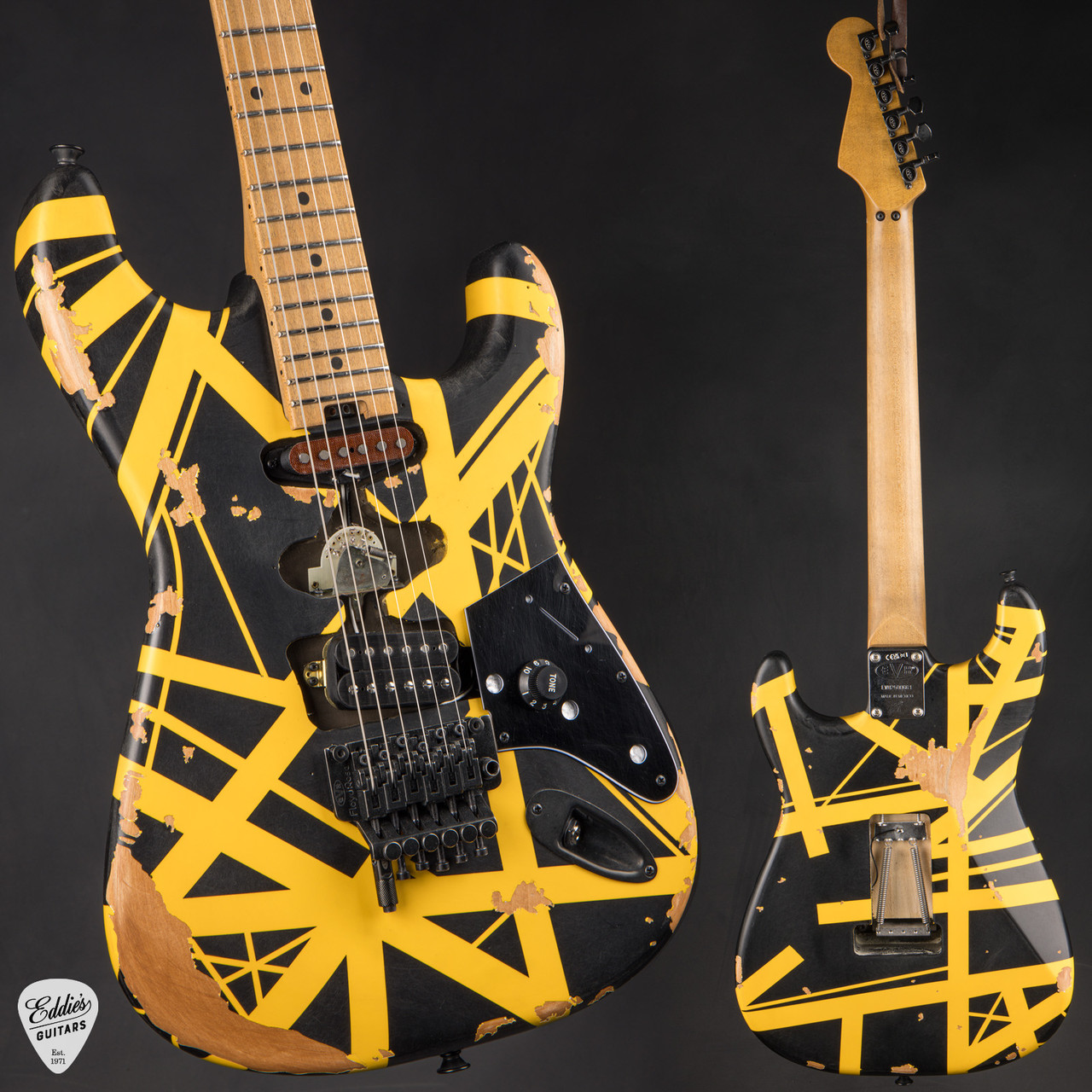EVH Limited Edition Striped Series Frankenstein Frankie Black w