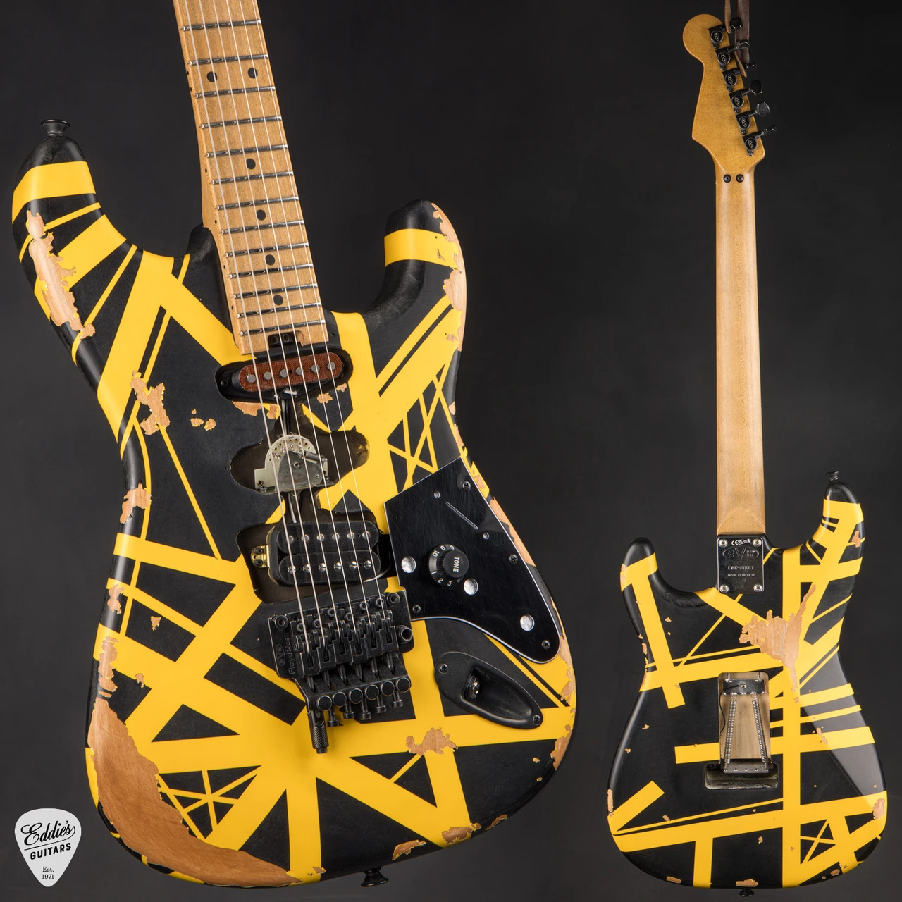 EVH Limited Edition Striped Series Frankenstein Frankie Black w 