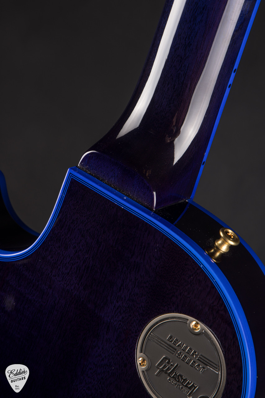 ギター Gibson Les Paul Customshop Blue Widow Gibson Custom Shop Dealer Select Les Paul Custom Figured Blue
