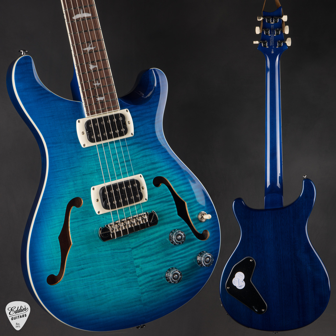 PRS SE Hollowbody I Piezo - Lake Blue #CTII000330 - Eddie's Guitars