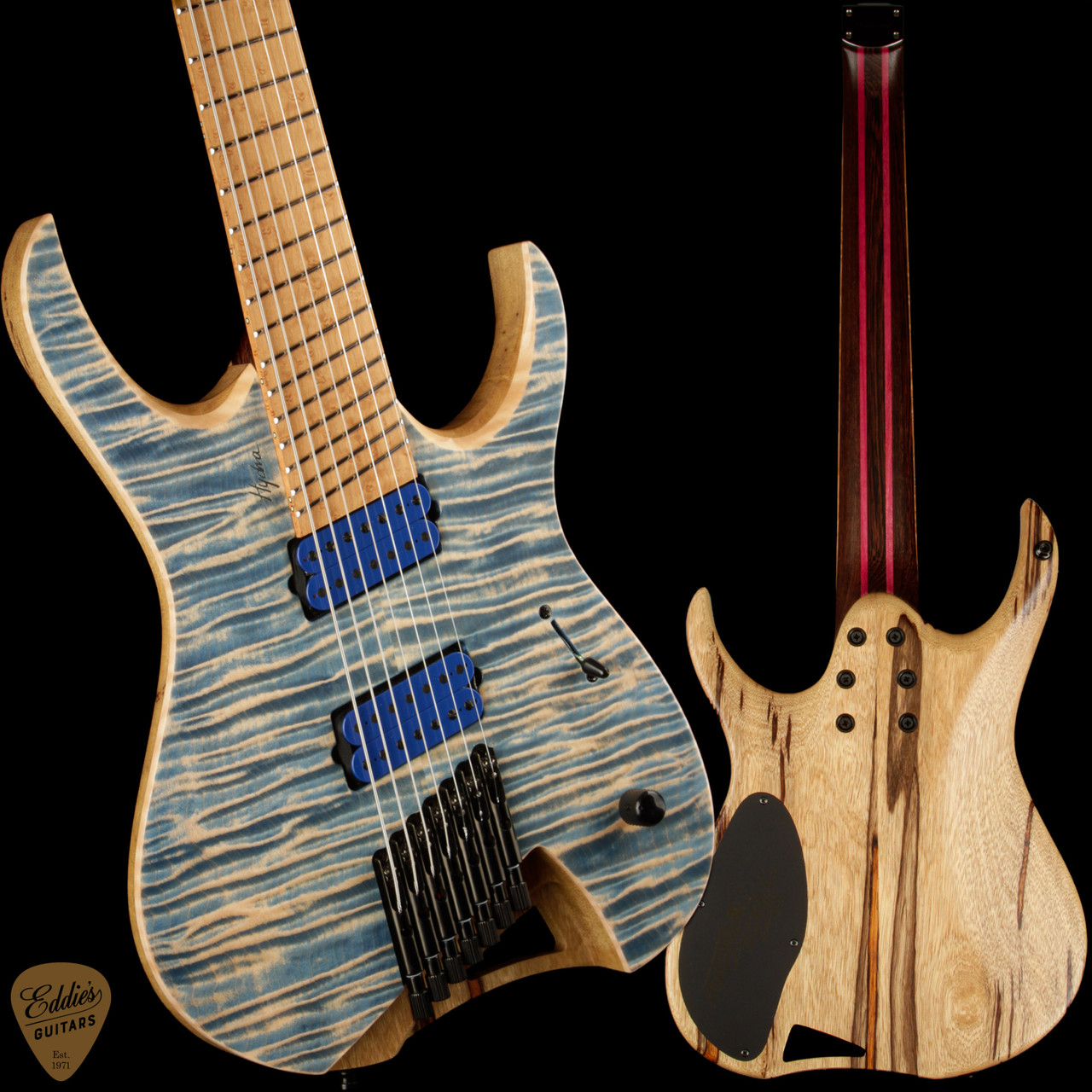 2023 - Mayones Hydra Elite VF 7 - Jeans Blue Gloss - Eddie's Guitars