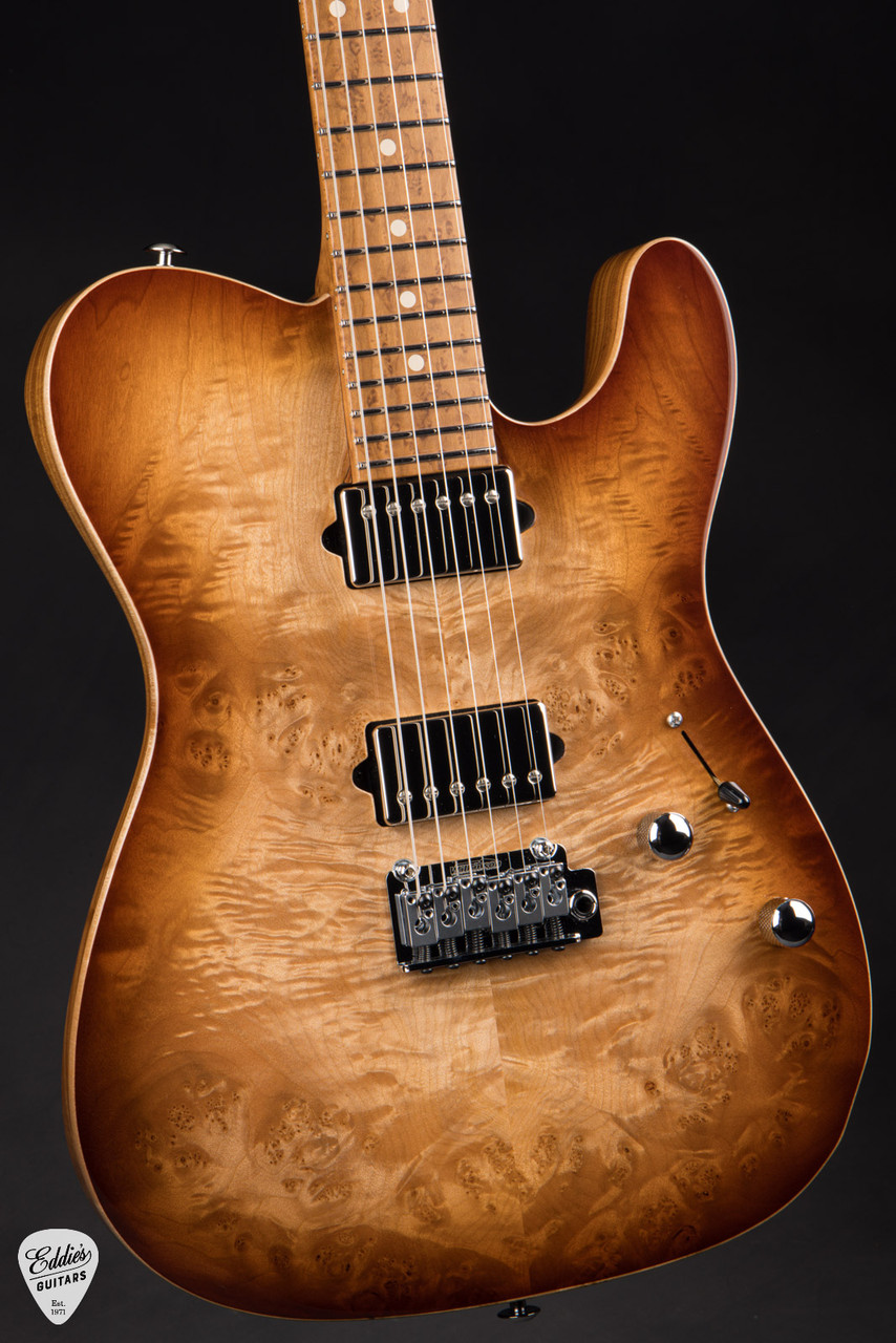 Suhr Modern T - Waterfall Burl Maple & Roasted Swamp Ash - Brown