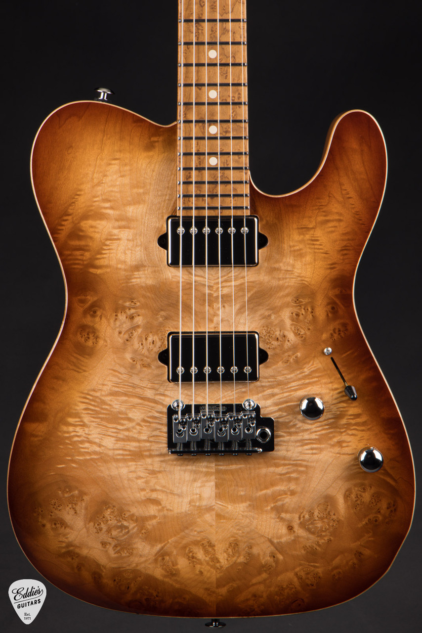 Suhr Modern T - Waterfall Burl Maple & Roasted Swamp Ash - Brown