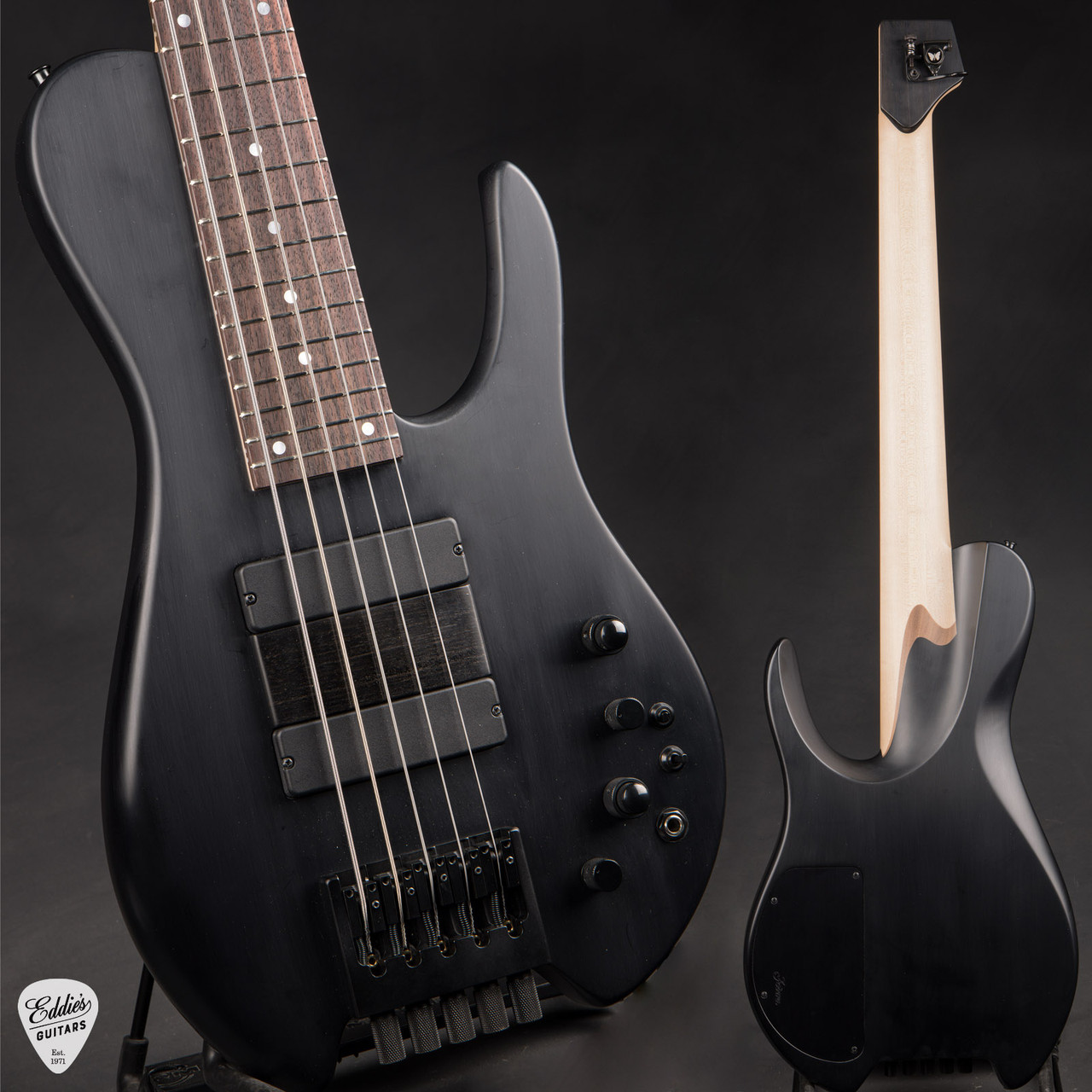 Fodera Matt Garrison Imperial Mini MG - Satin Black - Eddie's Guitars