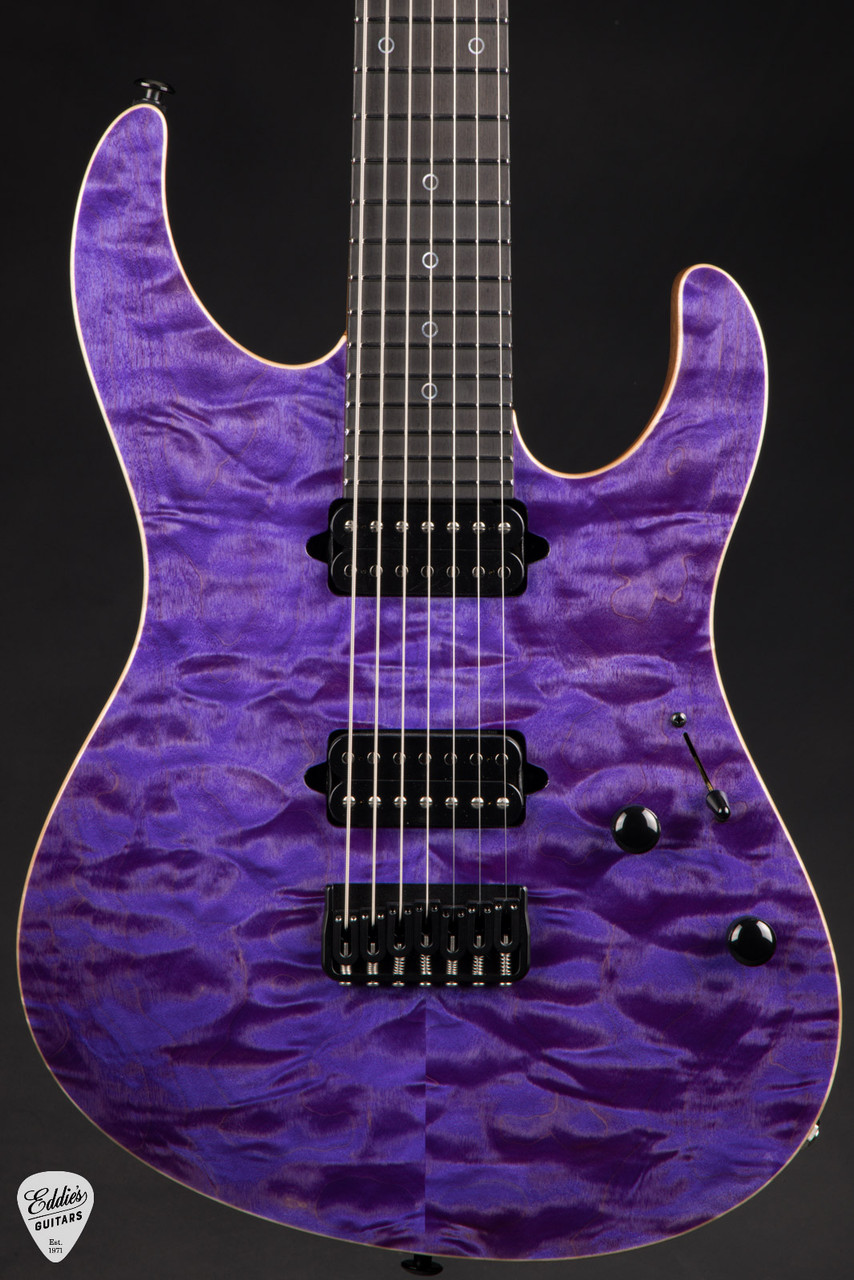 Suhr Modern 7 Quilt Roasted - Trans Purple - Eddie's Guitars