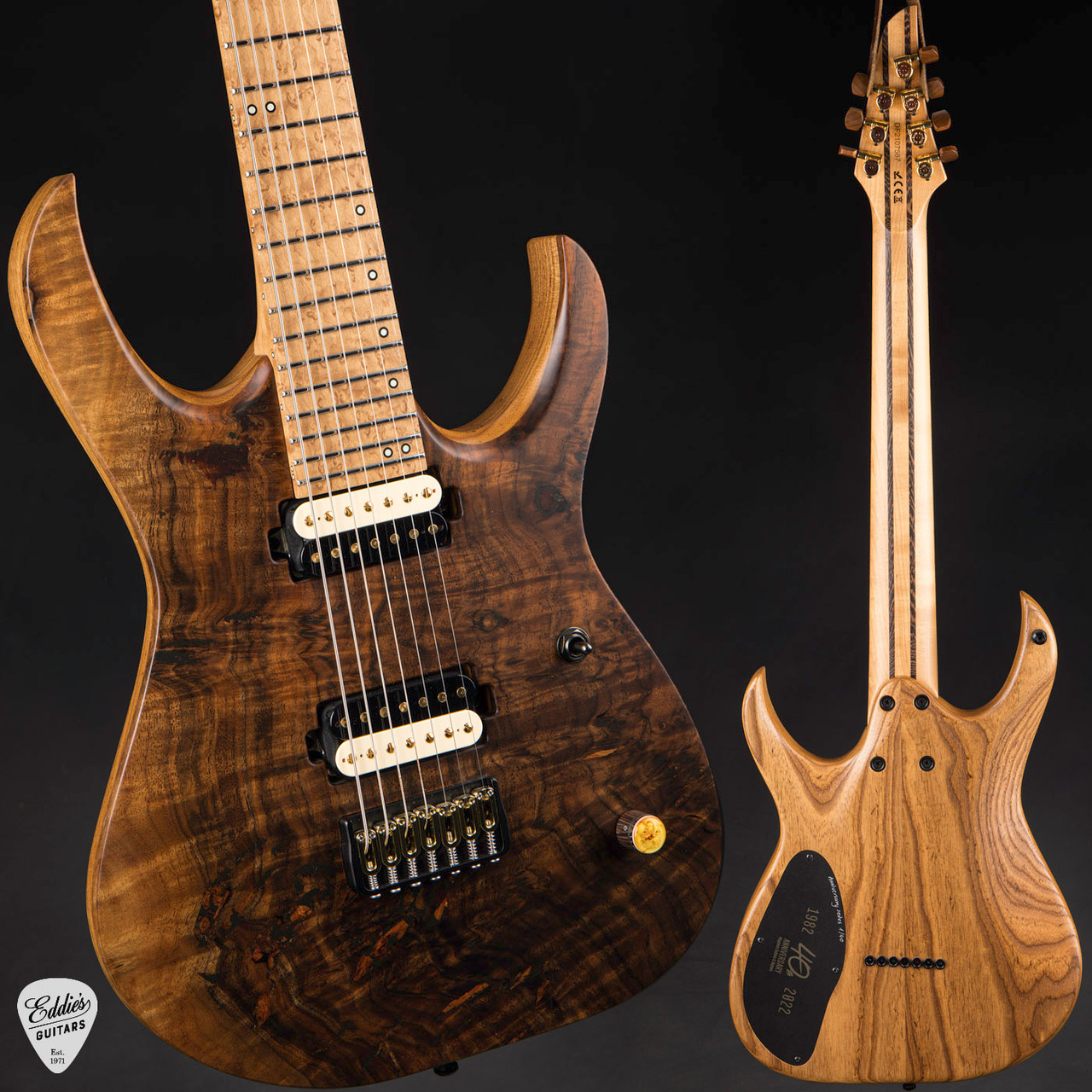 ギター Mayones Duvell Elite 7 2022 - Mayones Duvell Elite 7 Figured Walnut - 40th Anniversary #7