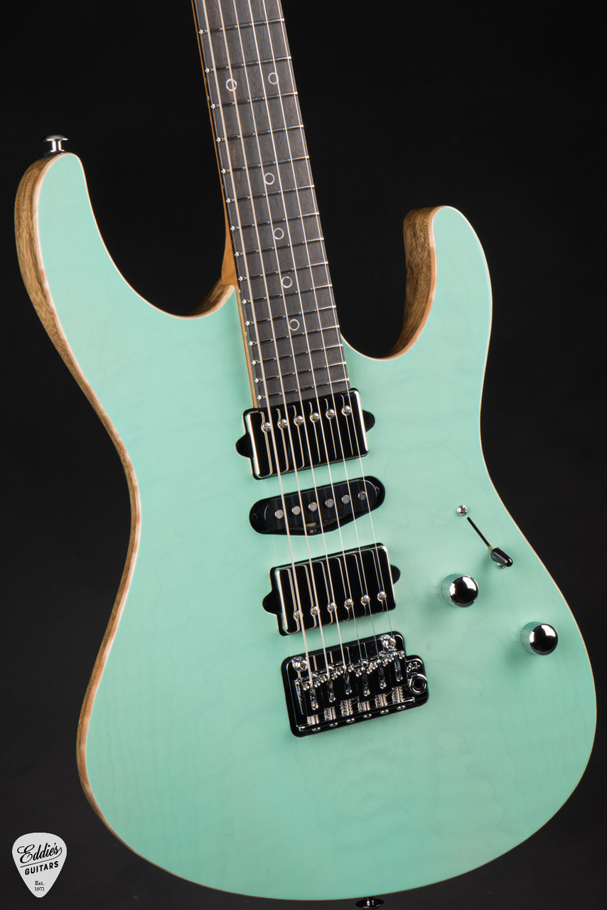 Suhr Modern Black Limba/Quilt Maple - Trans Seafoam Green