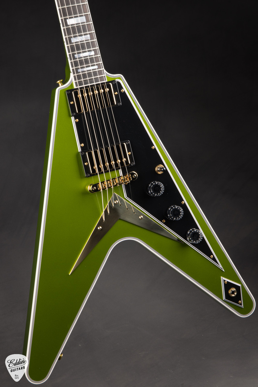 Gibson Custom Shop PSL Flying V Custom Gloss Gecko Green Metallic