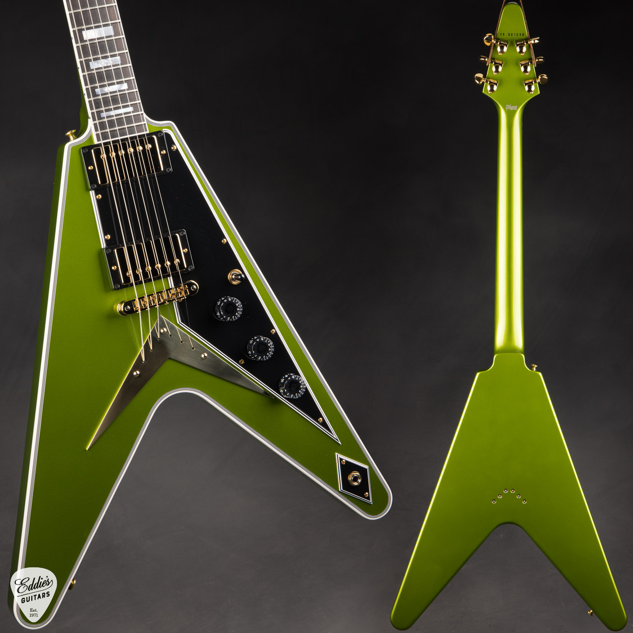 Gibson Custom Shop PSL Flying V Custom Gloss Gecko Green Metallic