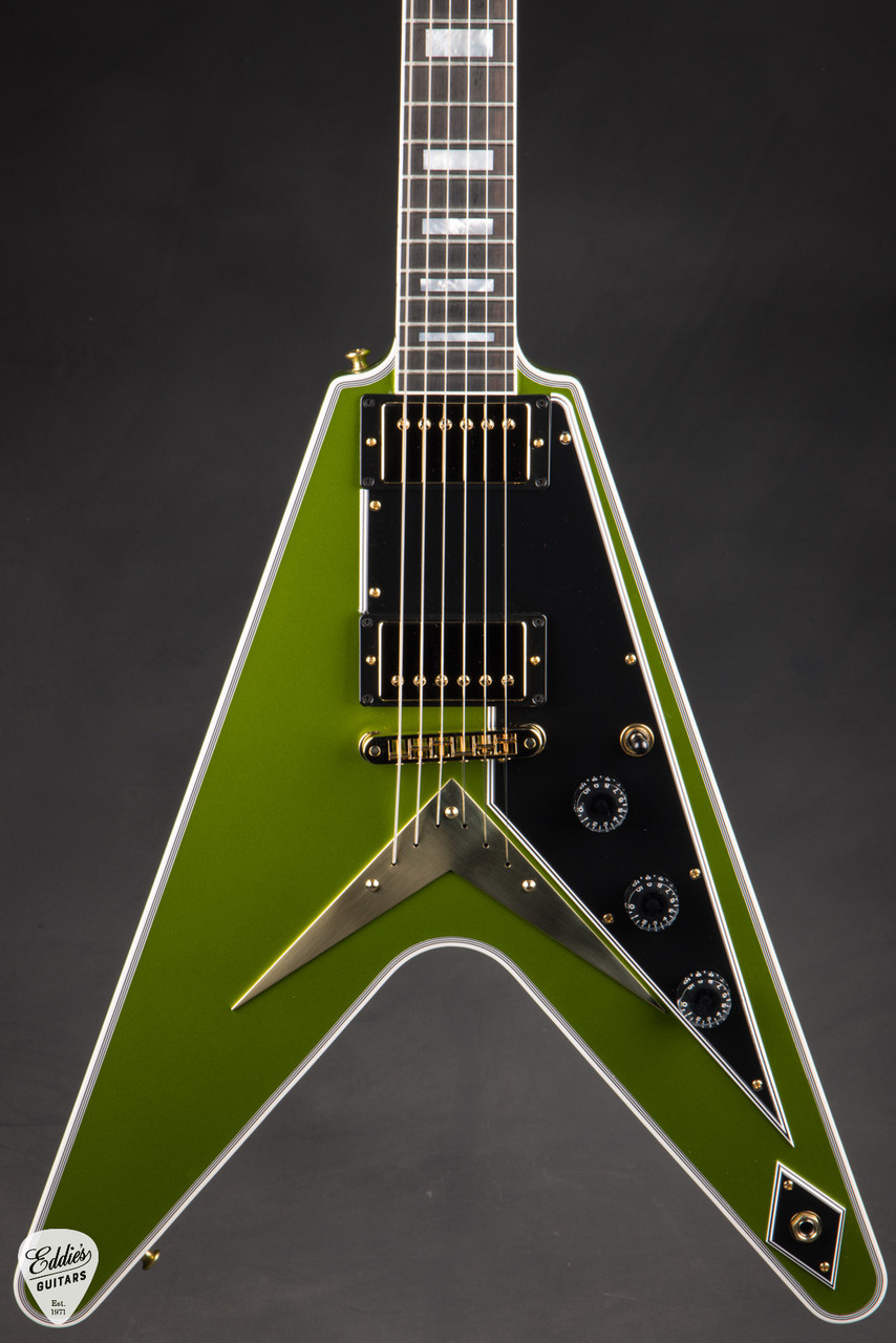 Gibson Custom Shop PSL Flying V Custom Gloss Gecko Green Metallic