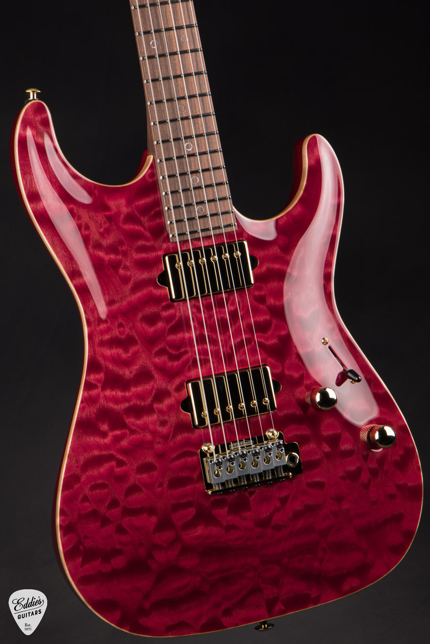 Suhr Standard Carve Top Pau Ferro Neck - Trans Burgundy - Eddie's