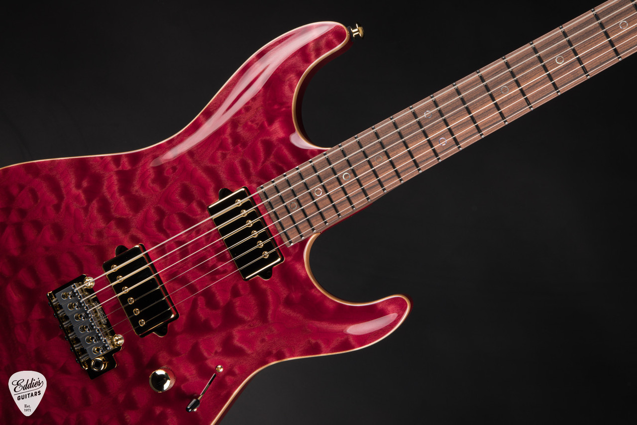 Suhr Standard Carve Top Pau Ferro Neck - Trans Burgundy - Eddie's
