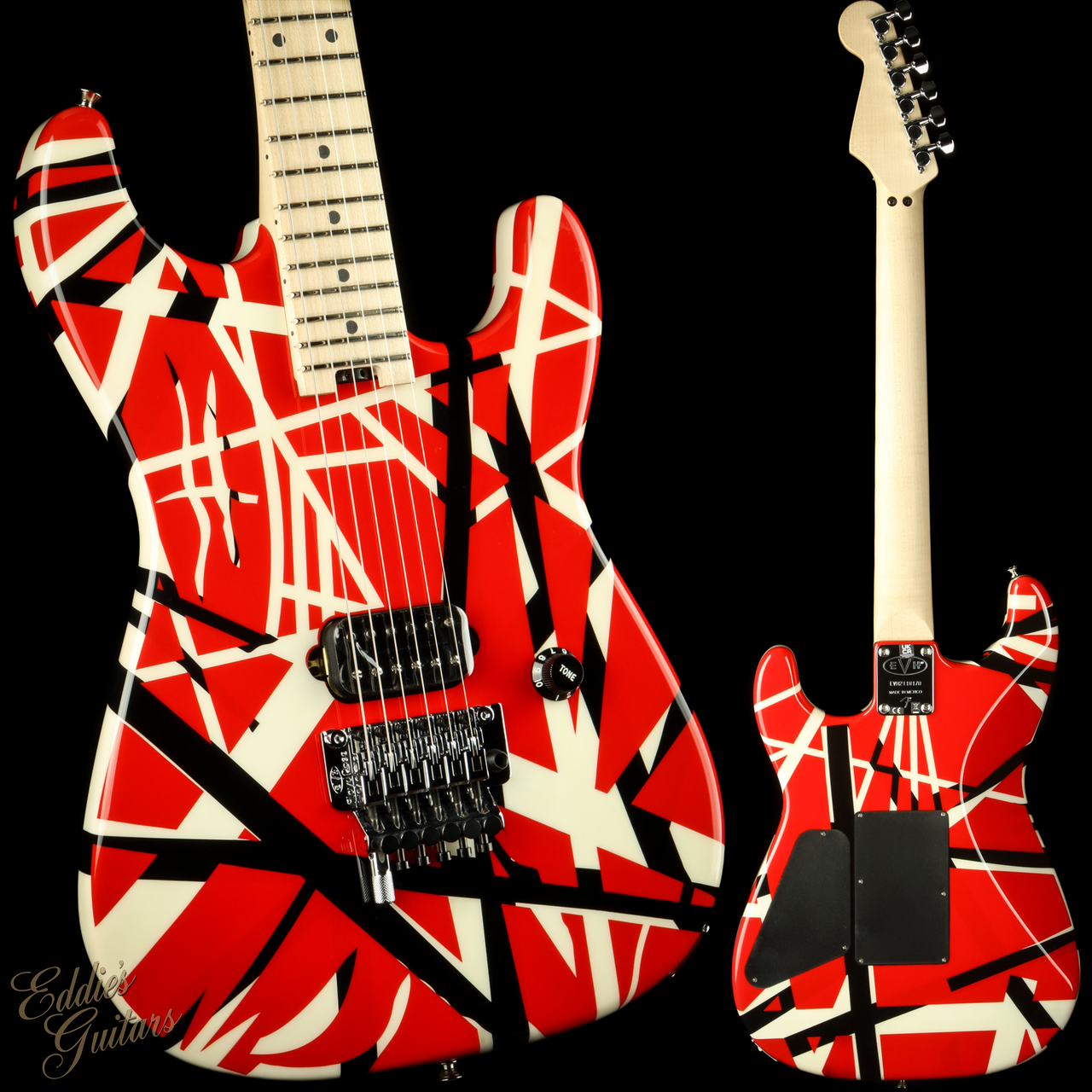 Used - EVH Striped Series - Red with White and Black Stripes