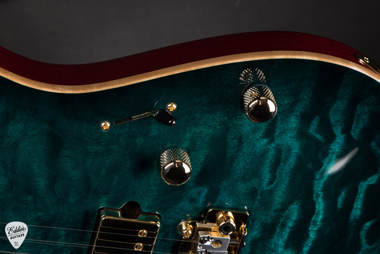 Suhr Standard Carve Top Pau Ferro Neck - Trans Teal Burst