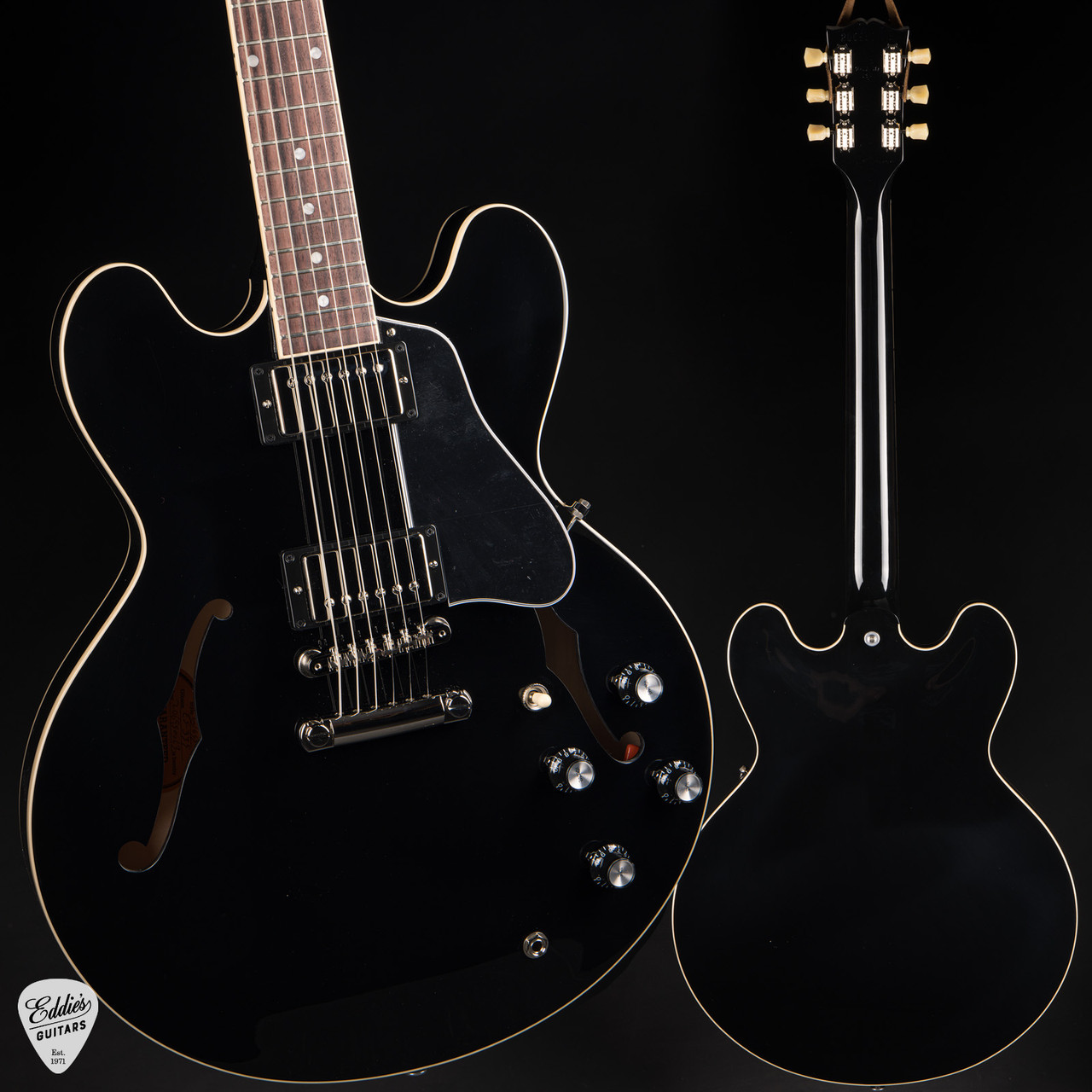 Gibson ES-335 Vintage Ebony 7.15 #206950063 - Eddie's Guitars