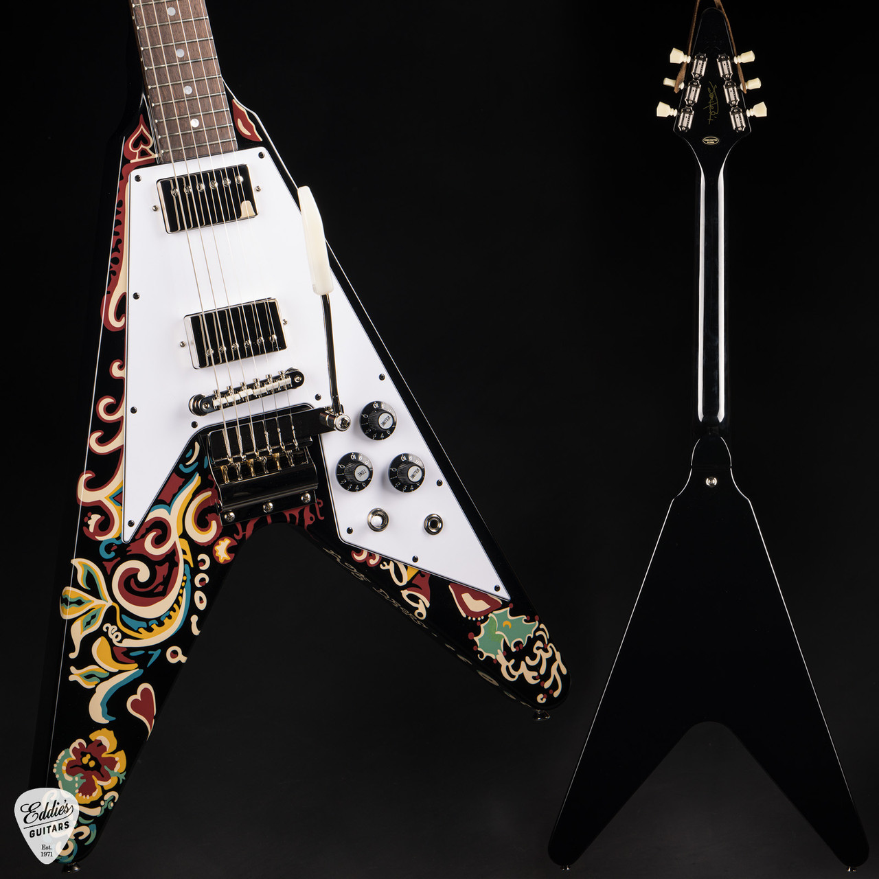 Epiphone Jimi Hendrix Love Drops Flying V Ebony 7.3 #24121527314