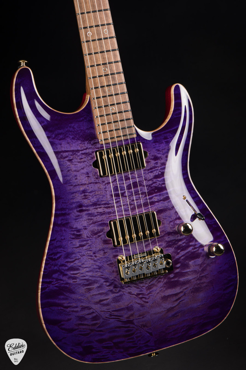 Suhr Standard Carve Top Pau Ferro Neck - Trans Purple Burst