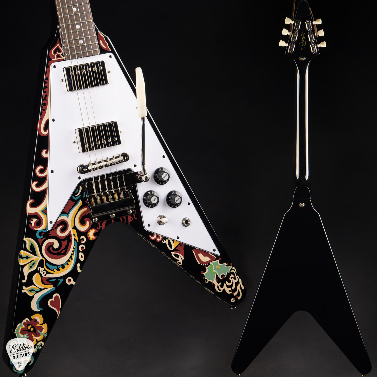 Epiphone Jimi Hendrix Love Drops Flying V Ebony 7.6 #24101522802