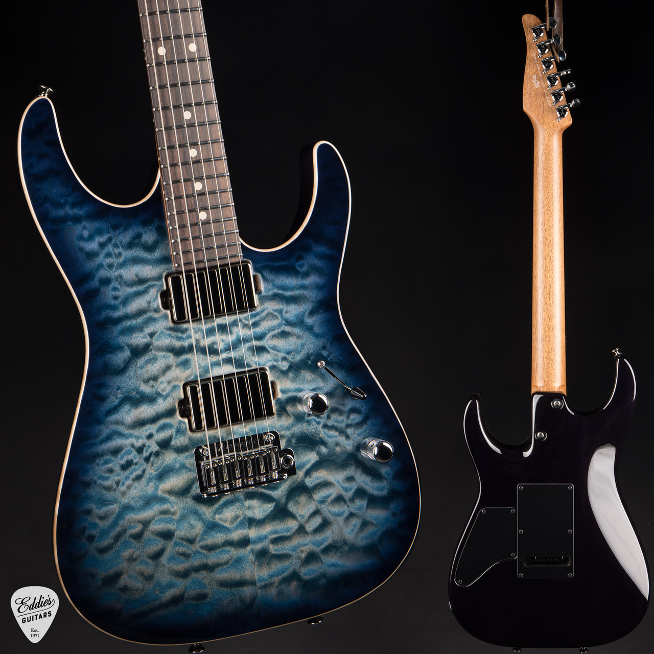 Tom Anderson Arc Angel - Natural Arctic Blue Burst - Eddie's Guitars