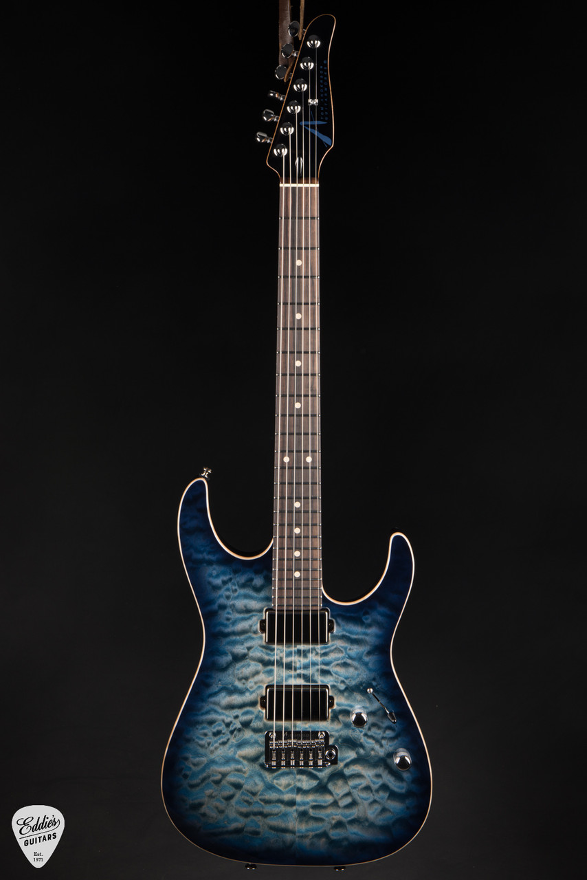 Tom Anderson Arc Angel - Natural Arctic Blue Burst - Eddie's Guitars