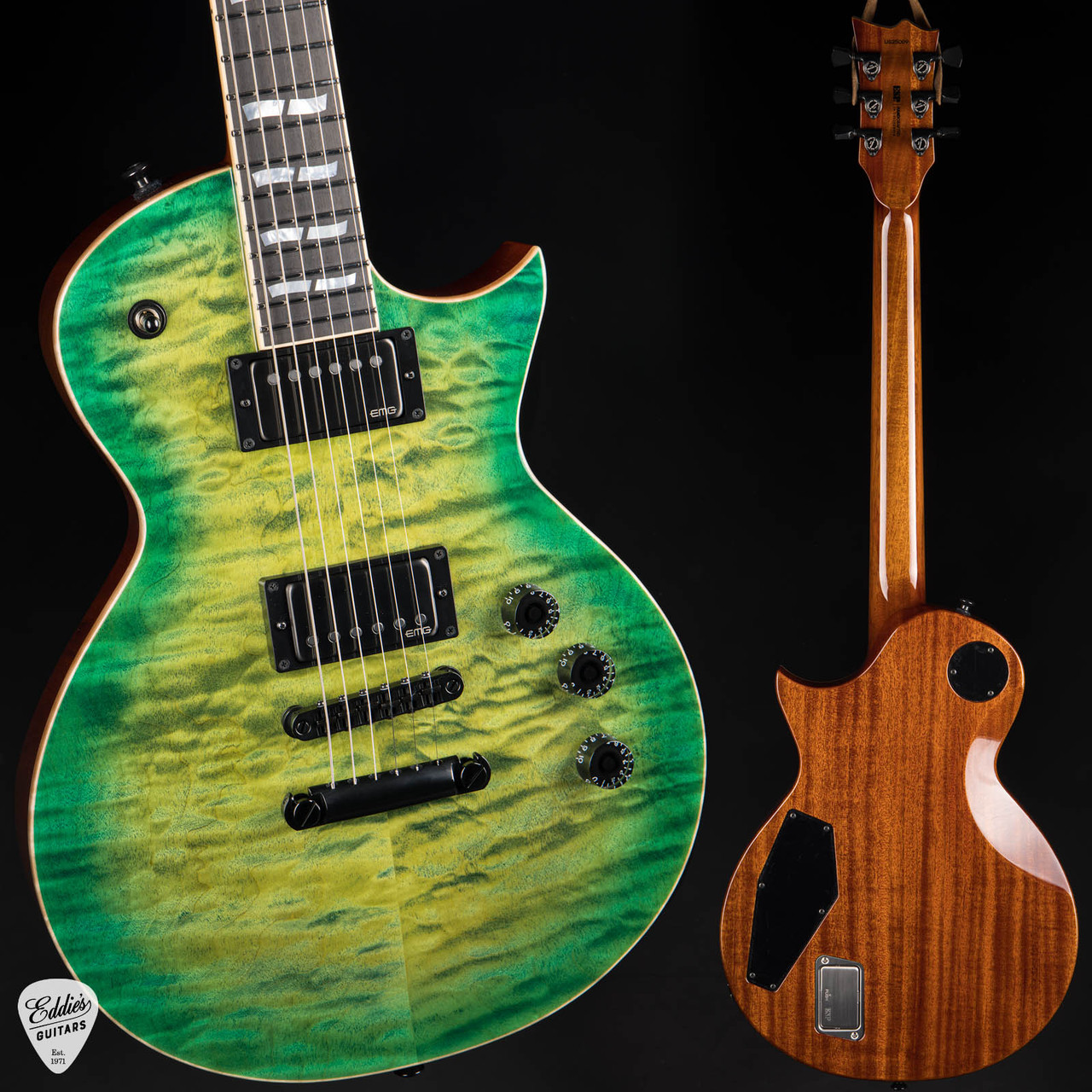 ESP USA Eclipse QM - Lime Burst - Eddie's Guitars
