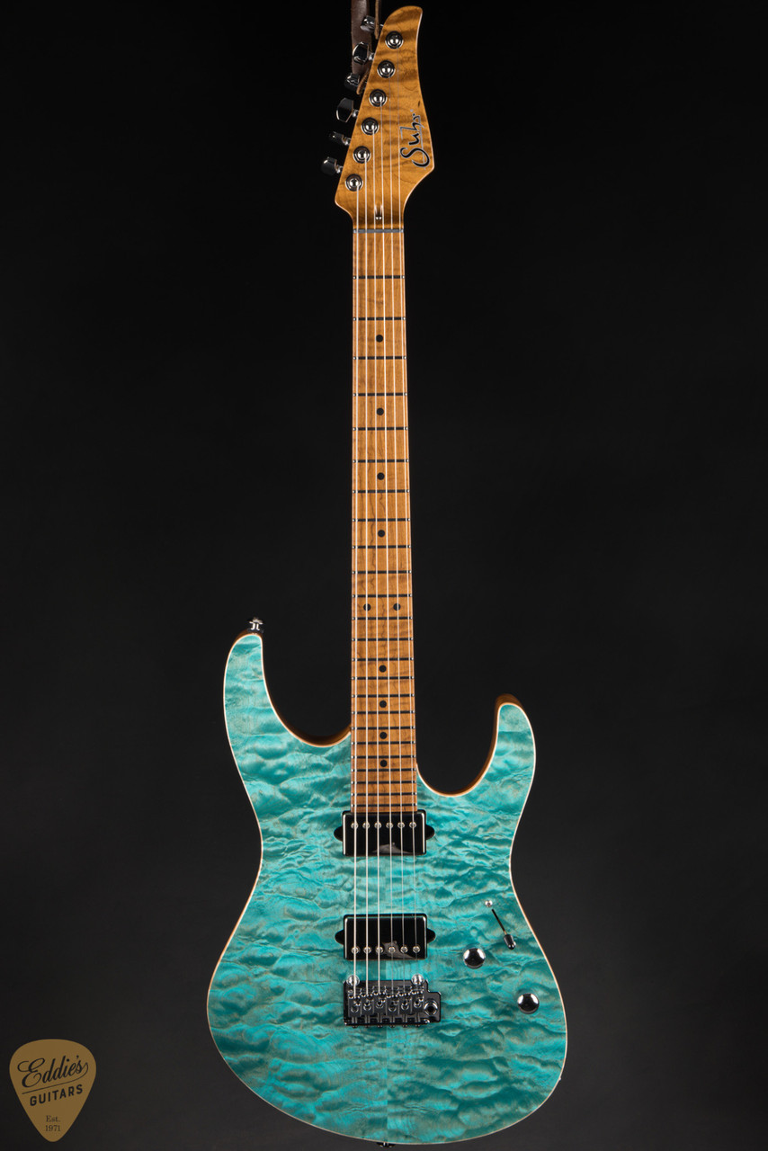 Suhr Modern Quilt Roasted - Bahama Blue - Eddie's Guitars