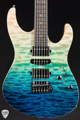Suhr Modern Black Limba Electric Guitar in Aqua Blue Gradient
